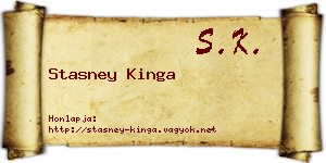 Stasney Kinga névjegykártya